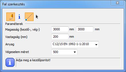 FONTOS TUDNI, HOGY VÁLTOZÓ KERESZTMETSZETŰ ELEM ESETÉN AZ AUTOMATIKUS VÉGESELEM GENERÁLÁS SORÁN ÚJ KERESZTMETSZETEK KERÜLNEK ELŐÁLLÍTÁSRA A MEGFELELŐ KERESZTMETSZETI MAGASSÁGGAL.