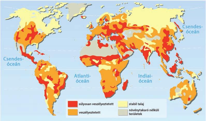 4. feladat A talajok eróziója Földünkön a napjainkban tapasztalható talajveszteség (régiótól függően) 16 300-szorosa is lehet a talaj megújulási képességének.