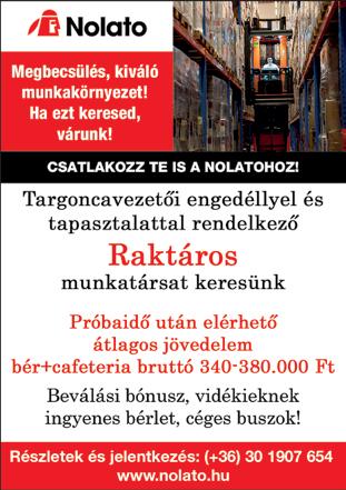 2019. július 5. www.allasok-movar.hu 7 99070021 MECHANIKUS FORGÁCSOLÓ munkatársat keresünk dinamikusan fejlődő csapatunkba.