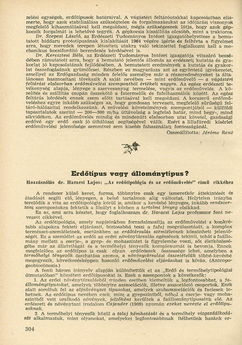 zelési egységek, erdőtípusok határaival.