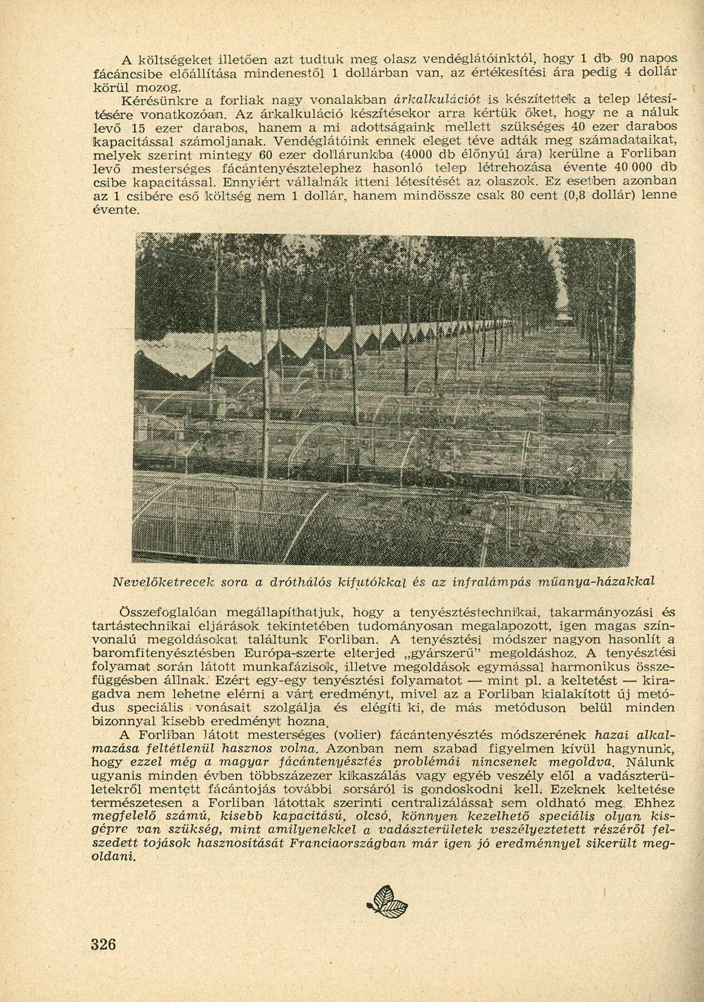 A költségeket illetően azt tudtuk meg olasz vendéglátóinktól, hogy db- 90 napos fácáhcsibe előállítása mindenestől dollárban van, az értékesítési ára pedig 4 dollár körül mozog.