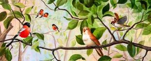 Fülemüle, Nightingale, 20 15 cm, olaj, farost Gyúrgyalag,