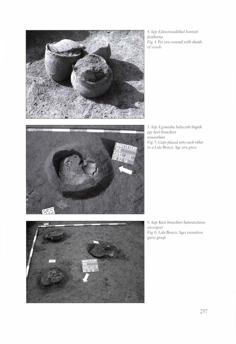 -f. kép: Edénytöredékkel borítót I fazékurna Fig. 4: Pot urn covered with shards of vessels S.