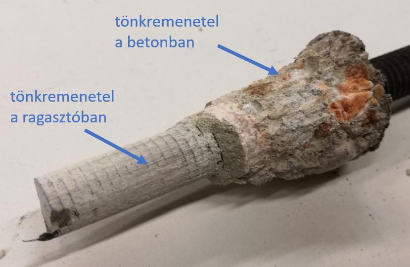 tendenciája egyértelműen magyarázható a kihúzott rögzítőelemek tönkremenetelével. Mind a három hőterhelés esetén a ragasztott rögzítőelemek kombinált kihúzódása következett be.