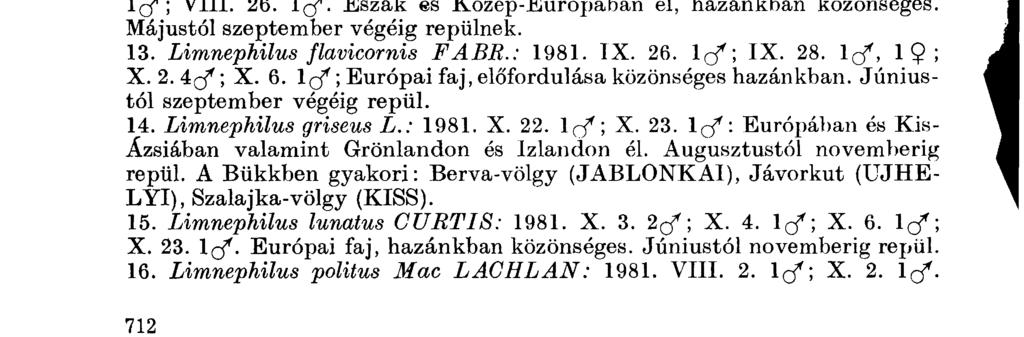 A Z e m p l é n i hegységben g y ű j t ö t t e O L Á H és V A R G A (1964), de közönséges a B ü k k és a M á t r a v i z e i b e n ( Ú J H E L Y I, 1974).