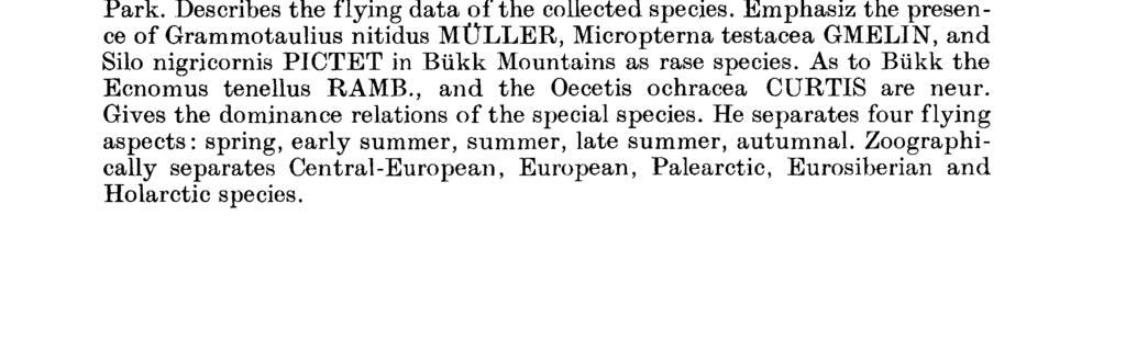 Trichoptera collected by light-trap from Vöröskő-Valley in líükk Mountain OTTÓ KISS T h e a u t h o r e l abor ators t h e T r i c h o p t e r a o f t he l i g h t - t r a p f u n c t i o m i n g f r