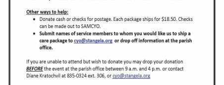 CALENDAR St. Angela Merici CYO News Sunday, October 6 Clarion Herald Collection 12:00 p.m. 1:00 p.m. Doughnut Sunday...Conference Rm. 4:00 p.m. 5:00 p.m. CYO Youth Board Meeting..Rel. Ed. Lib. 6:00 p.