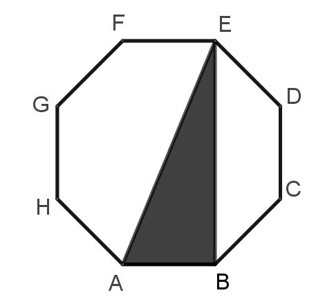 12. Tekintsük az ABCDEFGH szabályos nyolcszöget. A nyolcszög területének hányad része az ABE háromszög területe? A) B) C) D) 1 6 1 5 1 4 3 8 13.