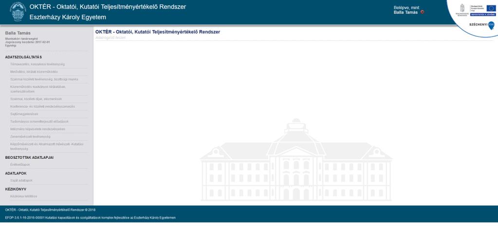 Egy-egy értékelő lapot kiválasztva látjuk az értékelőlap online reprezentációját.