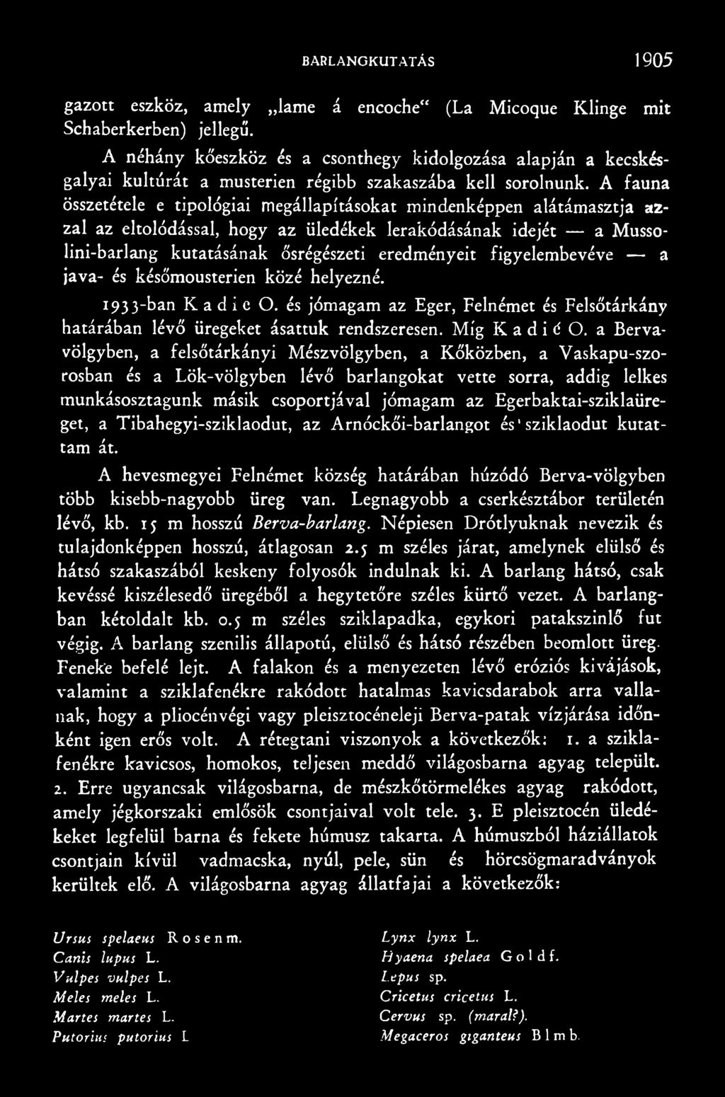 a Bervavölgyben, a felsőtárkányi Mészvölgyben, a Kőközben, a Vaskapu-szorosban és a Lök-völgyben lévő barlangokat vette sorra, addig lelkes munkásosztagunk másik csoportjával jómagam az