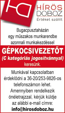 KARRIER 6 2019. október 28. Á L L Á S T K Í N Á L CO hegesztőket, lakatosokat keresünk Kecskemétre, nettó 1600Ft/órától + prémium.