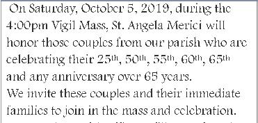 Church support WEEK OF AUGUST 11, 2019 WEEKLY COLLECTION.... $12,870.22 Thank you to all who support our parish each week! Sanctuary Candle burns this week in memory of.