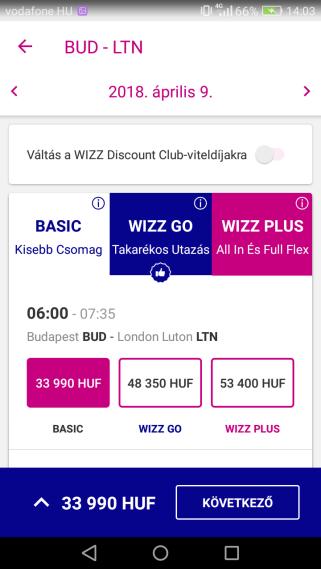 mely magában foglalja a Wizz Flex szolgáltatást is. 54 4. ábra 55 45.