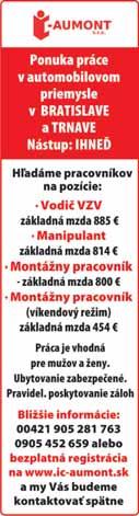 0905 551 499, 031 781 15 63, 0905 450 432 36-0010 Medzinárodná švajčiarsko-slovenská drevárska spoločnosť v Dunajskej Strede hľadá zamestnancov na linku na manipuláciu