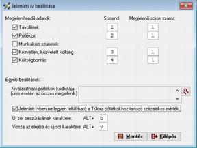 Ha pedig nincs bepipálva a cég törzsadatban: A jelenléti ívben csak olyan adatok rögzítésére van lehetőség, amelyeket a fenti ablakon belül bepipáltunk, és megadtuk a sorrendiségét.