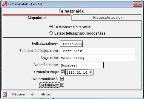 Miután a felvitel/módosítás megtörtént, a kijelölt felhasználó számára az osztott