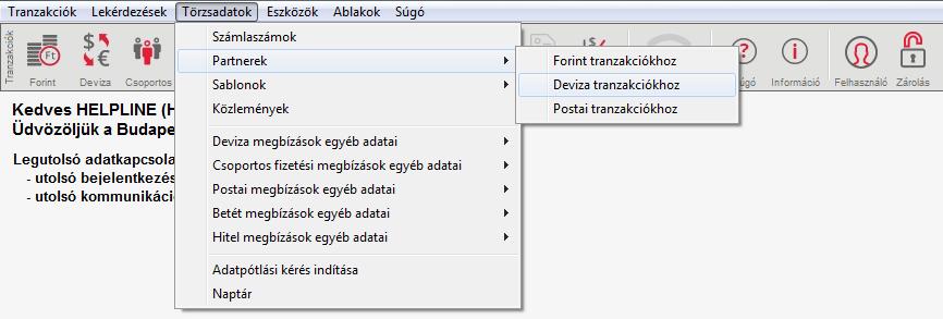 4.2 Partnerek A Törzsadatok / Partnerek menüpont alatt van lehetősége partnerei rögzítésére, kezelésére.