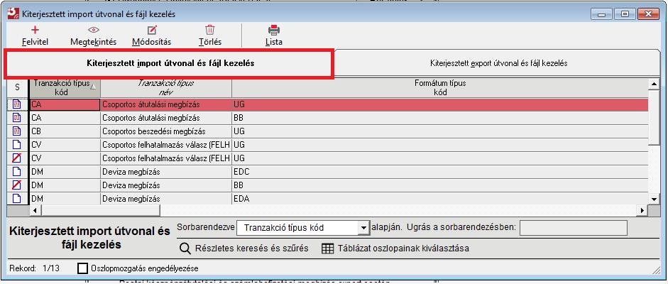 Kattintson az aktivált Részletek gombra a kiterjesztett import útvonal és fájl kezelés eléréséhez!