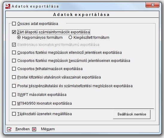 6. EXPORT 6.1 Adatok exportálása Az adatok exportálása a Tranzakciók / Adatok exportálása menüpontra kattintva vagy a Ctrl+P billentyűkombinációval lehetséges.