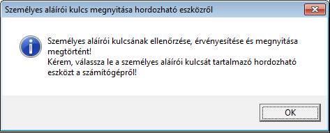 A továbblépéshez kattintson az OK gombra.