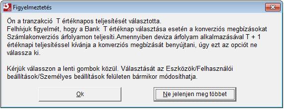 A továbblépéshez kattintson az OK gombra.
