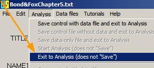Kattintson az "Analysis" menüre, majd az "Exit to Analysis (does not Save)" opcióra nem