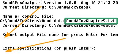 A Bond&FoxSteps (a Winsteps egy igényre szabott verziója) jelentést küld arról, hogy az elemzés vezérlő fájlja a Bond&Fox3Chapter5~PRTIII.txt.