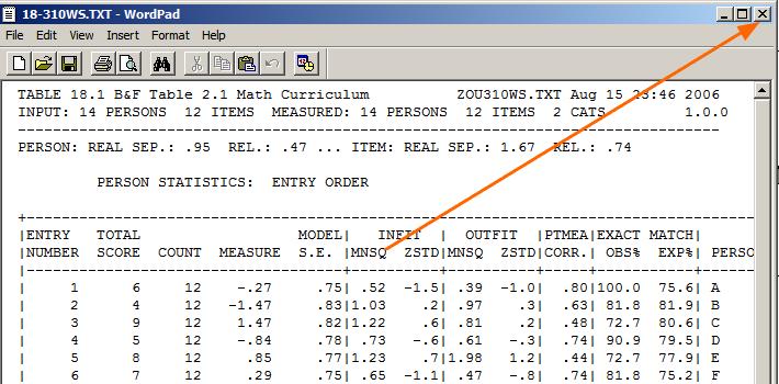 Kattintson az Output Tables lenyíló menüre és a középső oszlopból válassza a 18: Persons in Entry menüpontot. A Bond&FoxSteps 18.