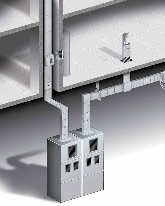 BLINDOSBARRA SÍNCSATORNA RENDSZER ELEMEI 11 Elemento rettilineo per colonna montante in condotto Straight section for rising mains 9 Derivazione quadro Switchboard tap-off 11 Elemento rettilineo per