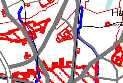 PALLAG az MTRT szerkezeti tervlapjának részlete rendszeresen belvízjárta terület övezete a településrészt nem érinti Az ásványi nyersanyag gazdálkodási terület övezete a város teljes igazgatási