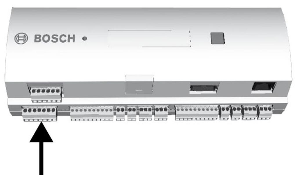 20 hu Telepítés AMC2 Modular Controller 4.7 Tápegység bekötése Csatlakoztassa a tápegységet a POWER 7 tűs dugaszolható csavaros csatlakozóhoz.