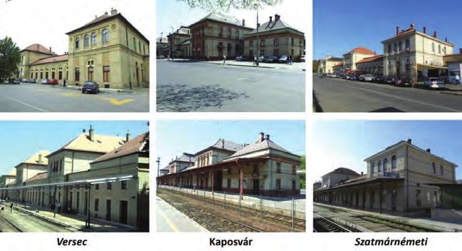 Korabeli képeslapok a három épületről (Forrás: MÁV Szolgáltató Központ Zrt. MTÜ Archívum, Turóczy László képeslapgyűjteménye) 2. kép. Fényképek a három épületről, 2013., 2014., 2015. (Forrás: MÁV Zrt.