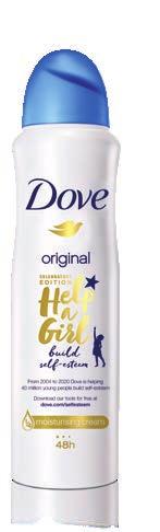 DOVE DEZODOR * 40/50/150 ml 17,47/13,98/4,66 /ml 699 *Kivéve Dove 0% dezodorok, Maximum