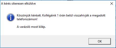2.2. Ha Ön még nem rendelkezik USB aláírói kulccsal vagy pillanatnyilag nincs kéznél, írja be telefonszámát a szövegdobozba, majd kattintson a Rendben gombra.