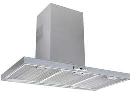 kezelőpanel fehér kijelzővel, ECOPOWER motor, 6 W LED sáv világítás; Rozsdamentes acél szűrők, 3+1 Teljesítmény fokozat, Légszállítási adatok: 920/584 (turbó: 701) m 3 /h, Zajszint: 53-72 db,