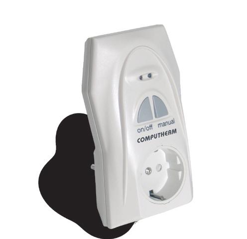 COMPUTHERM Q1RX vezeték nélküli (rádiófrekvenciás) termosztáttal vezérelhető dugalj A Q1RX dugalj a Q8RF (TX) termosztáttal (csak adóegység) együtt párban is kapható!