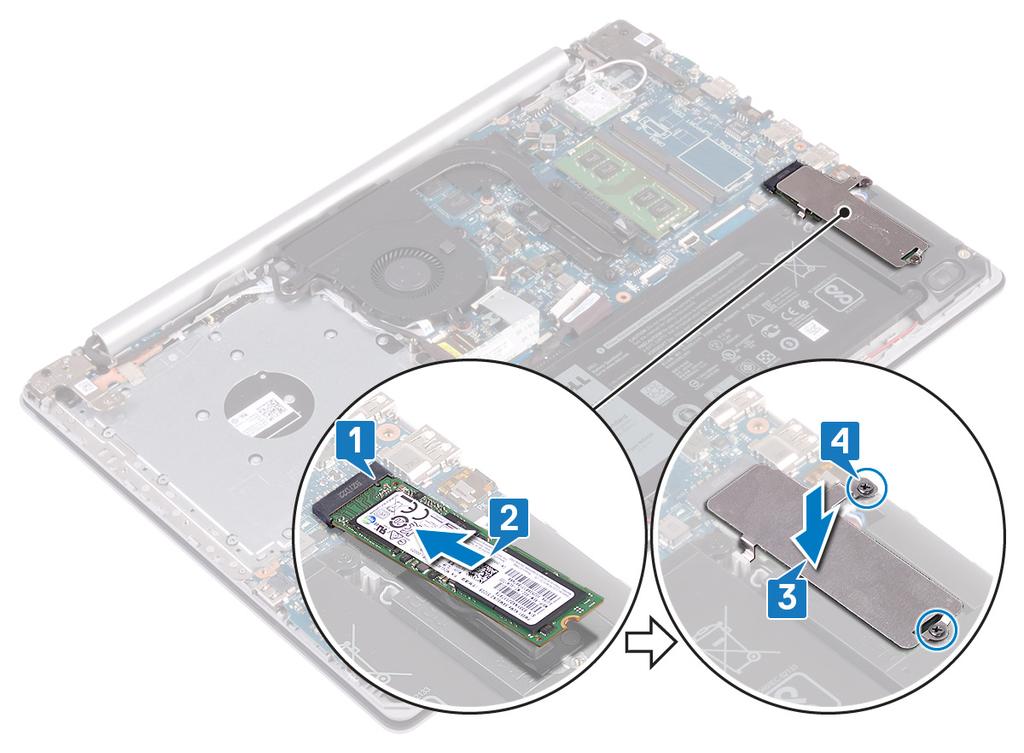 19 Az SSD/Intel Optane memóriamodul visszahelyezése Az Intel Optane memóriamodul visszahelyezése után engedélyezze az Intel Optane memóriát.