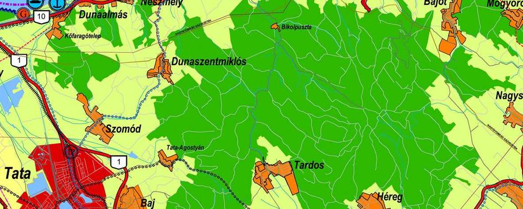 Térségi szerkezeti terv KEMTrT Szerkezeti Tervében Süttő közigazgatási területe három térségbe van sorolva: - erdőgazdálkodási térség (a közigazgatási terület több mint fele tartozik ide), -