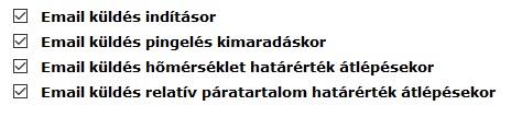 Email konfiguráció A GP32 eszközök az egyes eseményekhez különböző tartalmú email üzeneteket rendelnek. Az üzenetek tárgya és az üzenet szövege is megváltoztatható! Fontos!