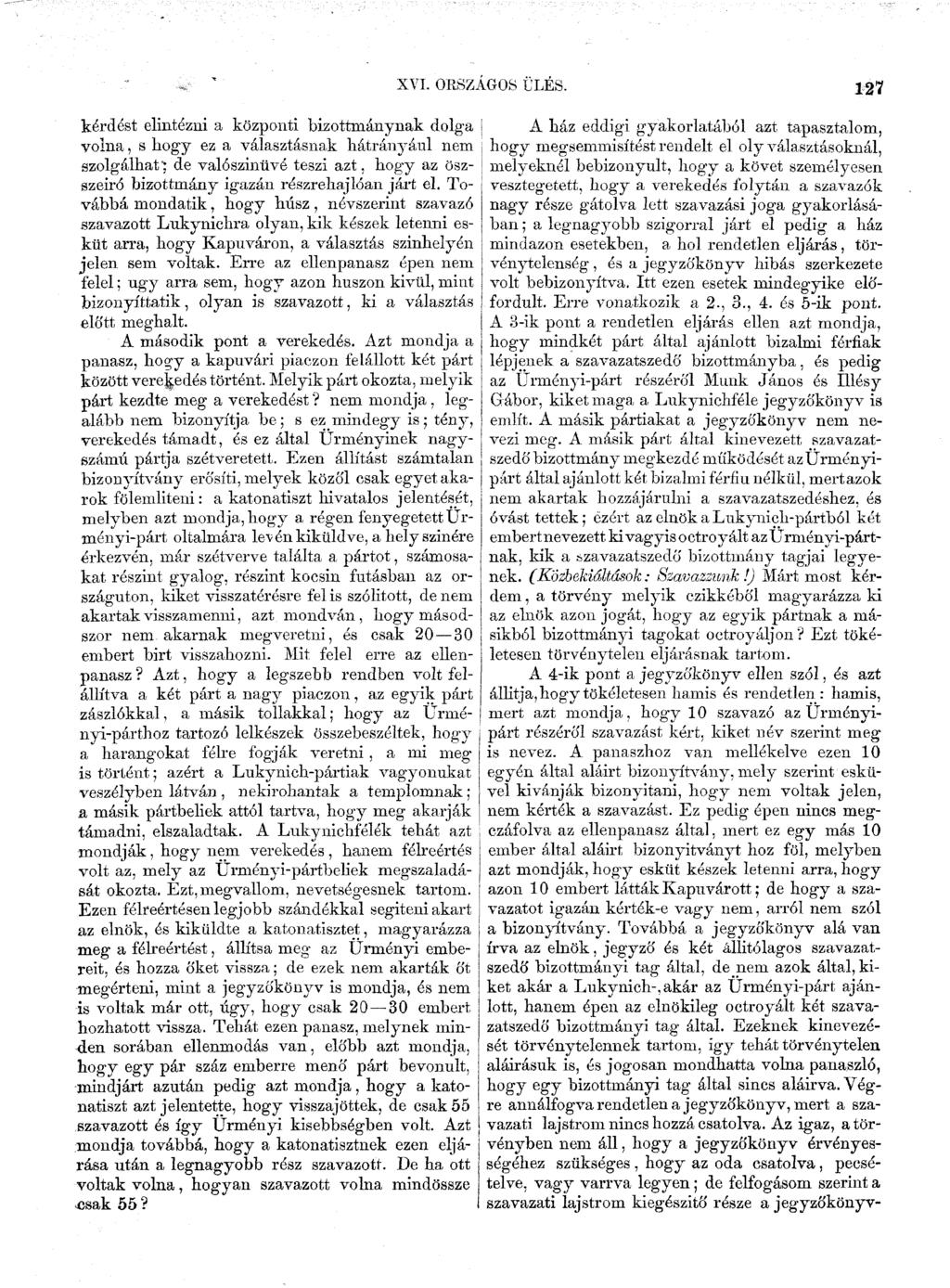 XVI. ORSZÁGOS ÜLÉS.