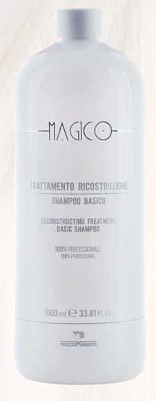 TERMÉKEK MAGICO BASICO SAMPON Különleges ph semleges sampon, mely megtisztítja és felkészíti a hajat a regeneráló, újjáépítő kezelésre: kinyitja a