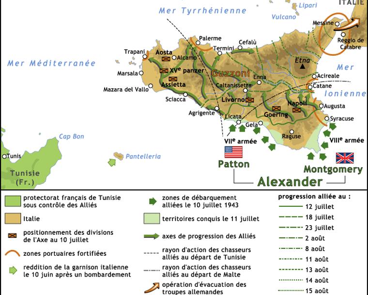Dilestrateg e Sikilia: Ar Gevredidi a-dal 1943 a zilestr