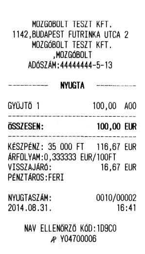 ábra - Euró kivezetési időszak - Euró üzemmód beállítása 44.