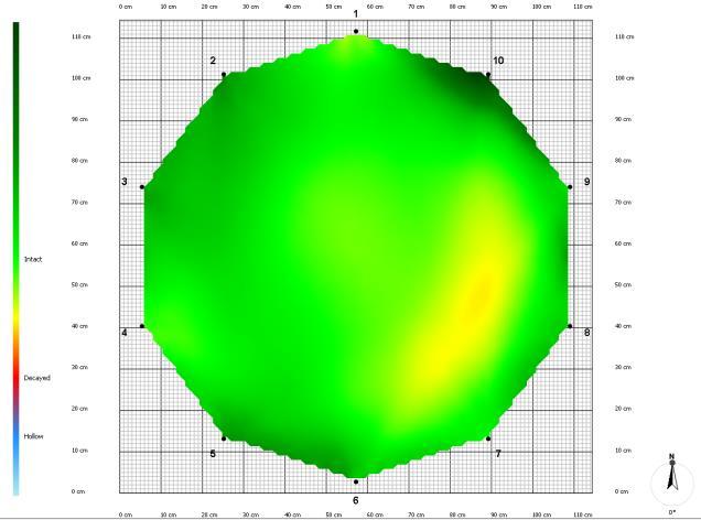 (A jobb oldali tomogram áll közelebb a valós helyzethez.) A nem megfelelő idő korrekció beállítások meghamisít(hat)ják a tomogramokat.