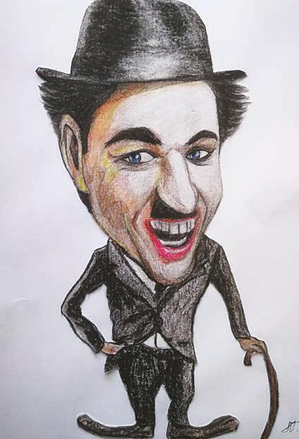 Chaplin karikatúra ceruzarajz dr.