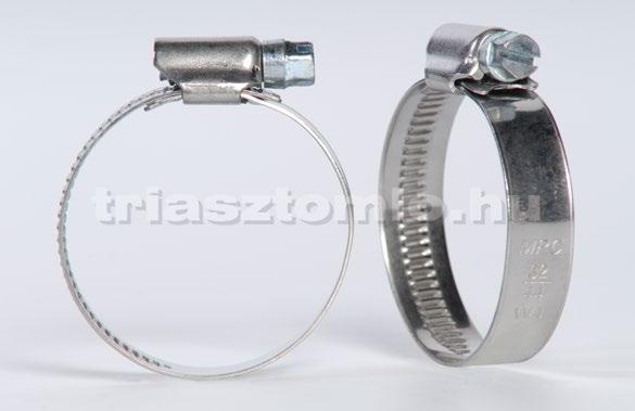 (méretskála: 8-325 mm) Szorítási tartomány (mm) Szalagszélesség (mm) Cikkszám 8-14 9 103606 11-17 9 103607 13-20 9 103608 15-25 12 103609 19-29 12 103610 22-32 12 103515 26-38 12 103611 32-44 12