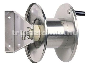 11,5 kg Tömlő belső átmérő Tömlő névleges átmérő Tömlőkapacitás 13 mm 1/2 70 m 16 mm 5/8 60 m 19 mm 3/4 40 m DMS-1 Manuális tömlődob rozsdamentes acélból Ipari kivitel, élelmiszeripari üzemekbe,