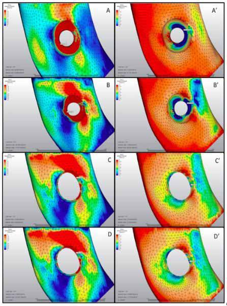 8 Pmax-Pmin values of cortical bone in G2A