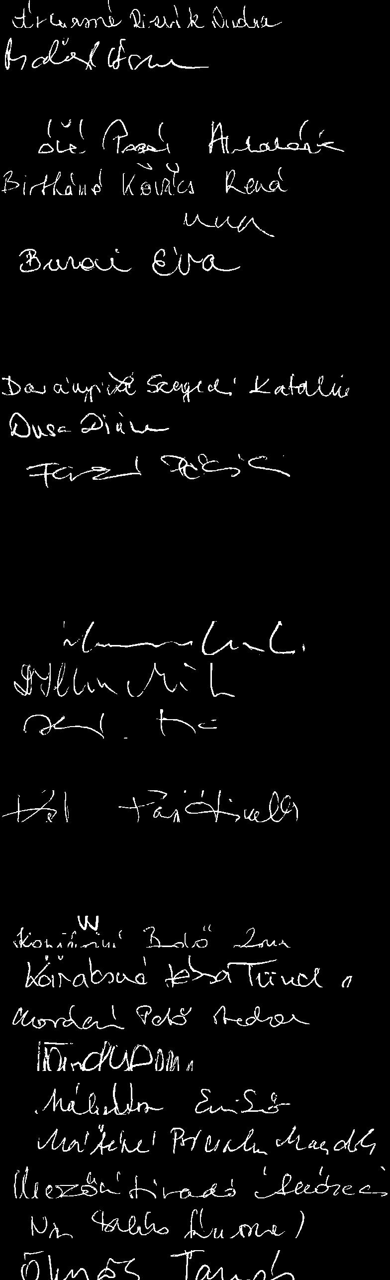 Gad6czi Marianna -1,. r-;--; $o-iq-^-.-- - II Gninvald Zsuzsanna (;;i, * [ rl Qr,tt tn.,vy t^.,t^a- 18. HarmanLLszIo *(--u-_l, t9. Dr. Ilku Mikl6sn6 $. J/r''... l\l /\l (.,\\ t 20.