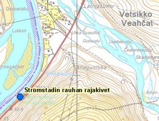 ( DEANULEAGI GÁDDEOASSEOPPALAŠLÁVAT - OHCEJOGA OASSEGUOVLLU OASSEOPPALAŠLÁVVA Strömstada rádjesoahpamušas mearriduvvon rádji lea váikkuhan 1852 rádjegiddema maŋŋá sakka boazodoalu vejolašvuođaide